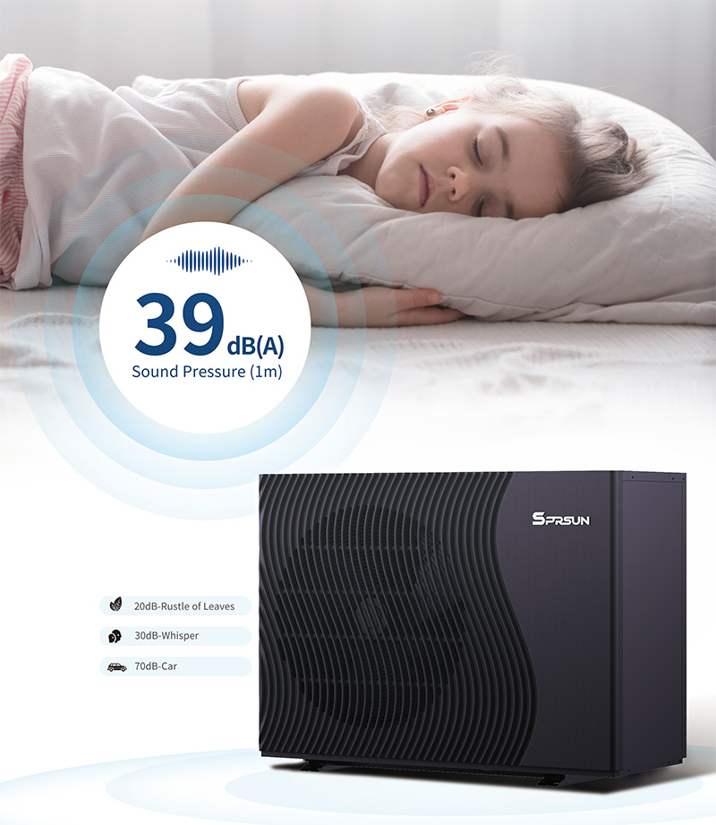 SPRSUN_low noise R290 heat pump SPRSUN_bomba de calor R290 de bajo ruido