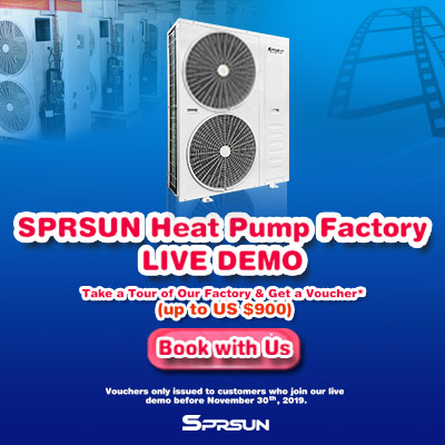 SPRSUN lanza la demostración en vivo de Heat Pump Factory en noviembre de 2019