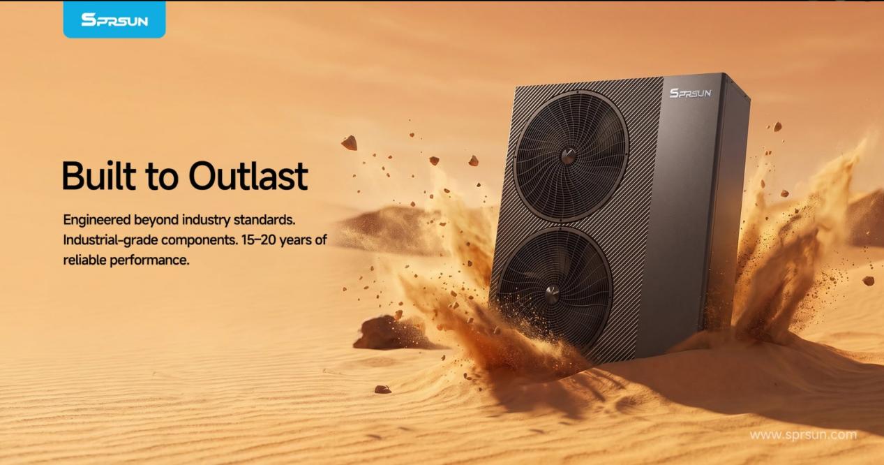 SPRSUN Bomba de calor R290 Greenergy Pro Series dise&ntilde;ada para durar entre 15 y 20 a&ntilde;os con componentes de calidad industrial, para calefacci&oacute;n, refrigeraci&oacute;n y agua caliente